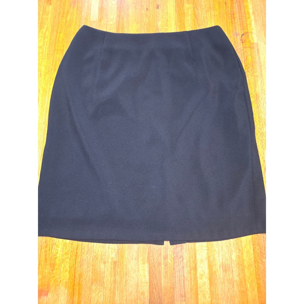 Liz Baker Women 14 Black Knee Length Slit Back Pencil Office Business Skirt